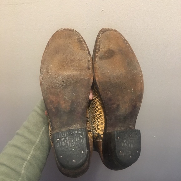 PYTHON Snakeskin mid-calf cowboy boots   9/9.5 - Picture 8 of 8